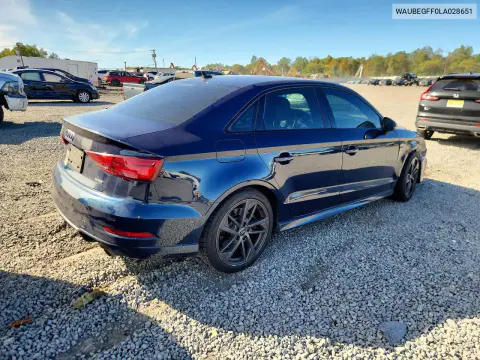2020 Audi A3 S-Line Premium VIN WAUBEGFF0LA028651 фото 3