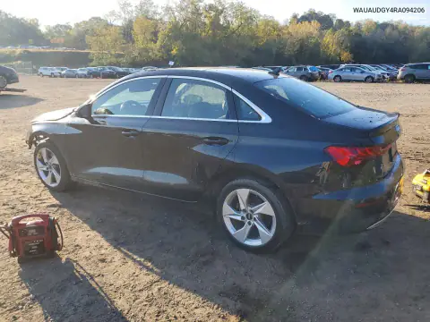 WAUAUDGY4RA094206 — 2024 Audi A3, фото 2 з Copart 19.10.2026, Передня частина