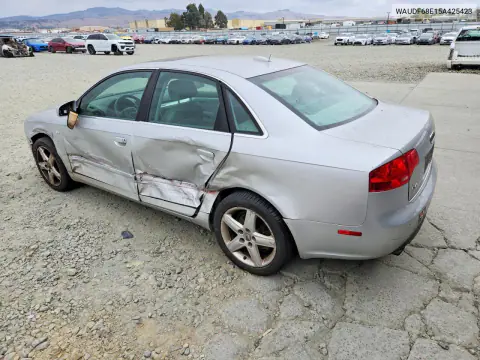 2005 Audi A4 2.0T Quattro VIN WAUDF68E15A425423 фото 2