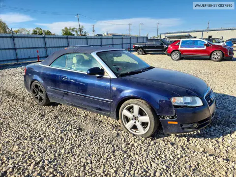 2007 Audi A4 S-Line 2.0T Cabriolet Quattro VIN WAUEF48H37K027890 фото 4