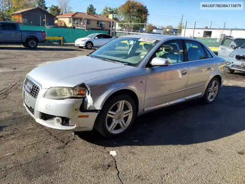 WAUDF78E08A110879 — 2008 Audi A4, Передняя часть, фото до ремонта