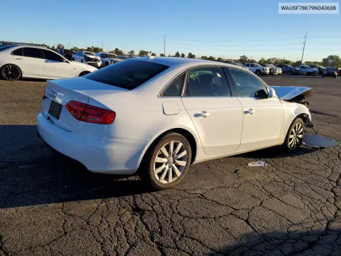 2009 Audi A4 Premium Plus VIN WAUSF78K79N043608 фото 3