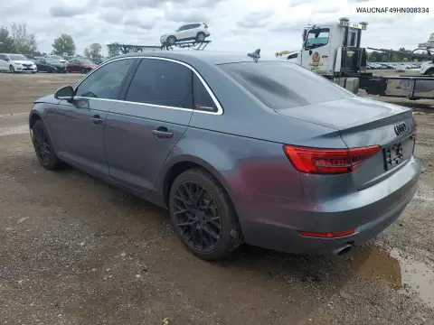 WAUCNAF49HN008334 — 2017 Audi A4, photo 2 from Copart 22.10.2026, Front end