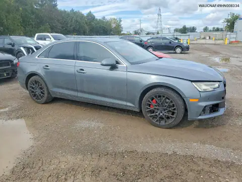 WAUCNAF49HN008334 — 2017 Audi A4, photo 4 from Copart 22.10.2026, Front end