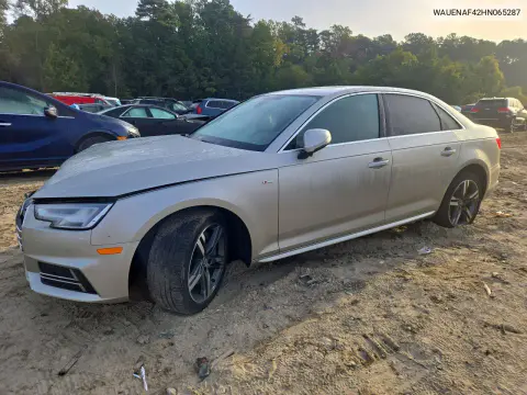 2017 Audi A4 Premium Plus VIN WAUENAF42HN065287 фото 1