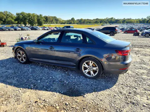 2018 Audi A4 Premium VIN WAUKMAF45JA175348 фото 2