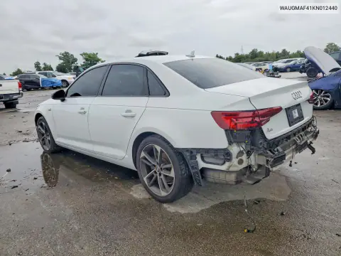 2019 Audi A4 Premium VIN WAUGMAF41KN012440 фото 2