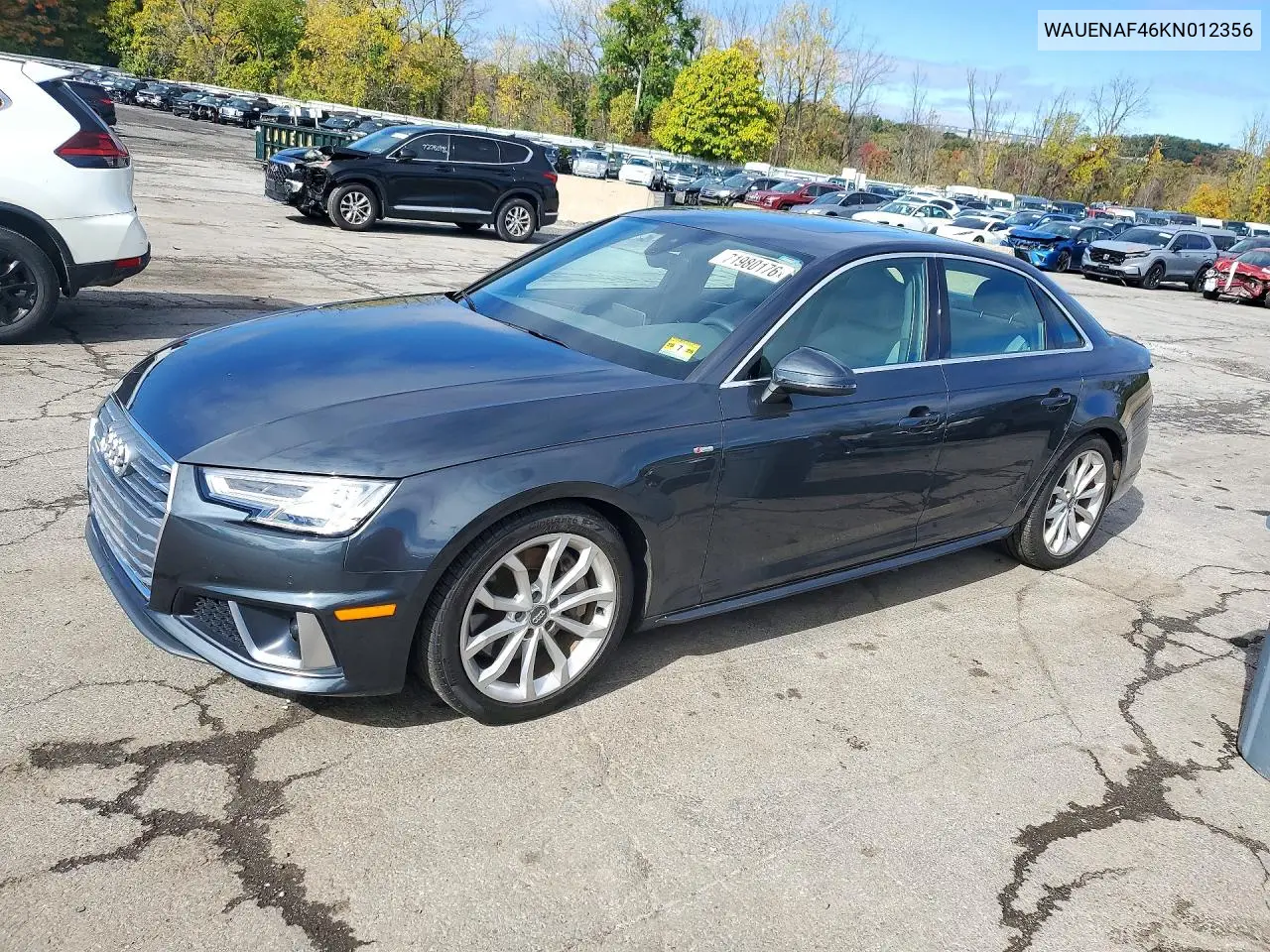 2019 Audi A4 Premium Plus VIN WAUENAF46KN012356 фото 1