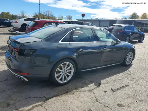 2019 Audi A4 Premium Plus VIN WAUENAF46KN012356 фото 3