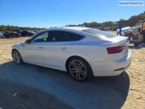 WAUANCF55KA057332 — 2019 Audi A5, foto 2 de Copart, Parte delantera