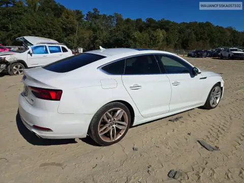 WAUANCF55KA057332 — 2019 Audi A5, foto 3 de Copart, Parte delantera