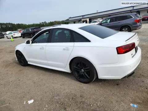 2016 Audi A6 Premium Plus VIN WAUGFAFCXGN035451 фото 2