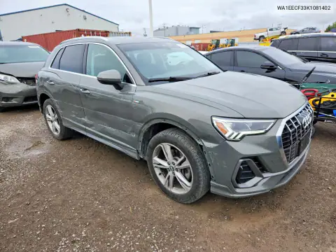 WA1EECF33K1081402 — 2019 Audi Q3, photo 4 from Copart 20.10.2026, Side