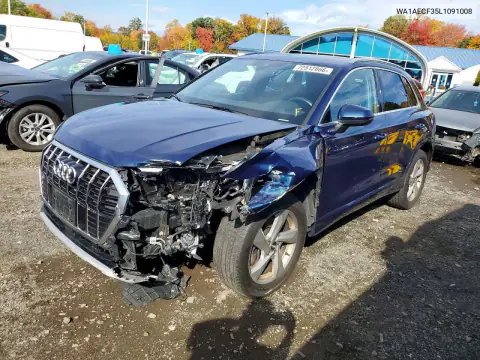 WA1AECF35L1091008 — 2020 Audi Q3, Parte delantera, fotos antes de reparar