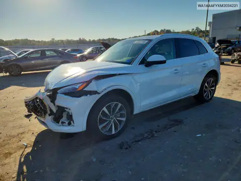 WA1AAAFYXM2034231 — 2021 Audi Q5, Front end, before-repair photos