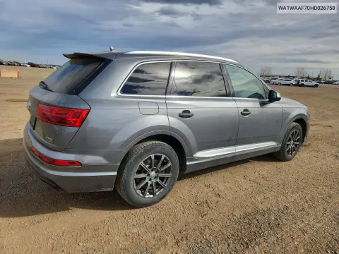 WA1WAAF70HD026758 — 2017 Audi Q7, фото 3 с аукциона Copart 20.10.2026, Механические повреждения