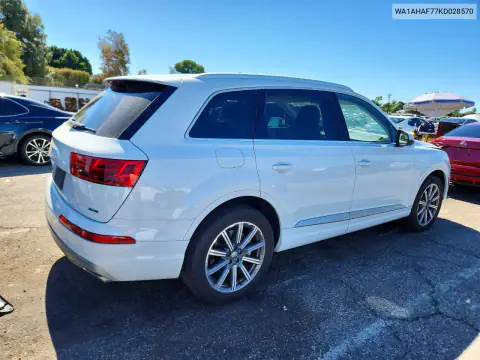 WA1AHAF77KD028570 — 2019 Audi Q7, ფოტო 3, Copart 30.10.2026, წინა ნაწილი