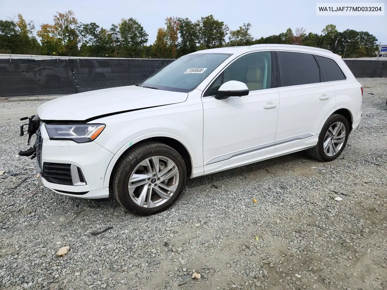 2021 Audi Q7 Premium Plus VIN WA1LJAF77MD033204 фото 1