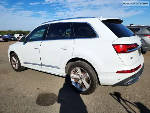 WA1AJAF73MD018805 — 2021 Audi Q7, photo 2 from Copart, Front end