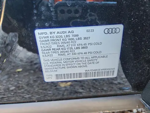 WA1DABGE4RB006245 — 2024 Audi Q8 E-Tron, ПЕРЕДНЯЯ ЧАСТЬ, фото до ремонта