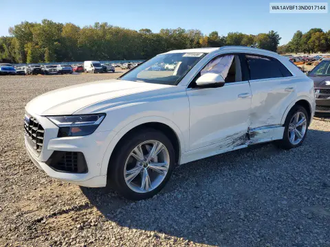 WA1AVBF13ND017144 — 2022 Audi Q8, Боковая часть, фото до ремонта