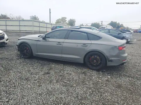 WAUC4CF59KA001437 — 2019 Audi S5, ფოტო 2, Copart, წინა ნაწილი