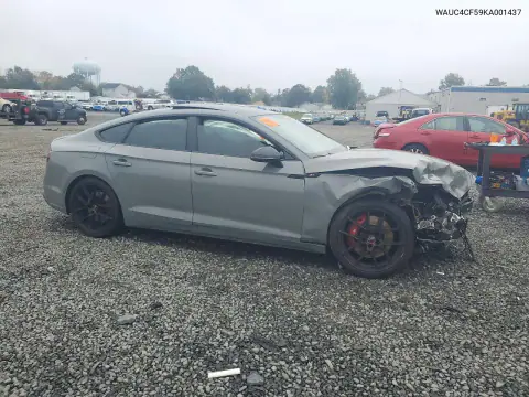 WAUC4CF59KA001437 — 2019 Audi S5, ფოტო 4, Copart, წინა ნაწილი