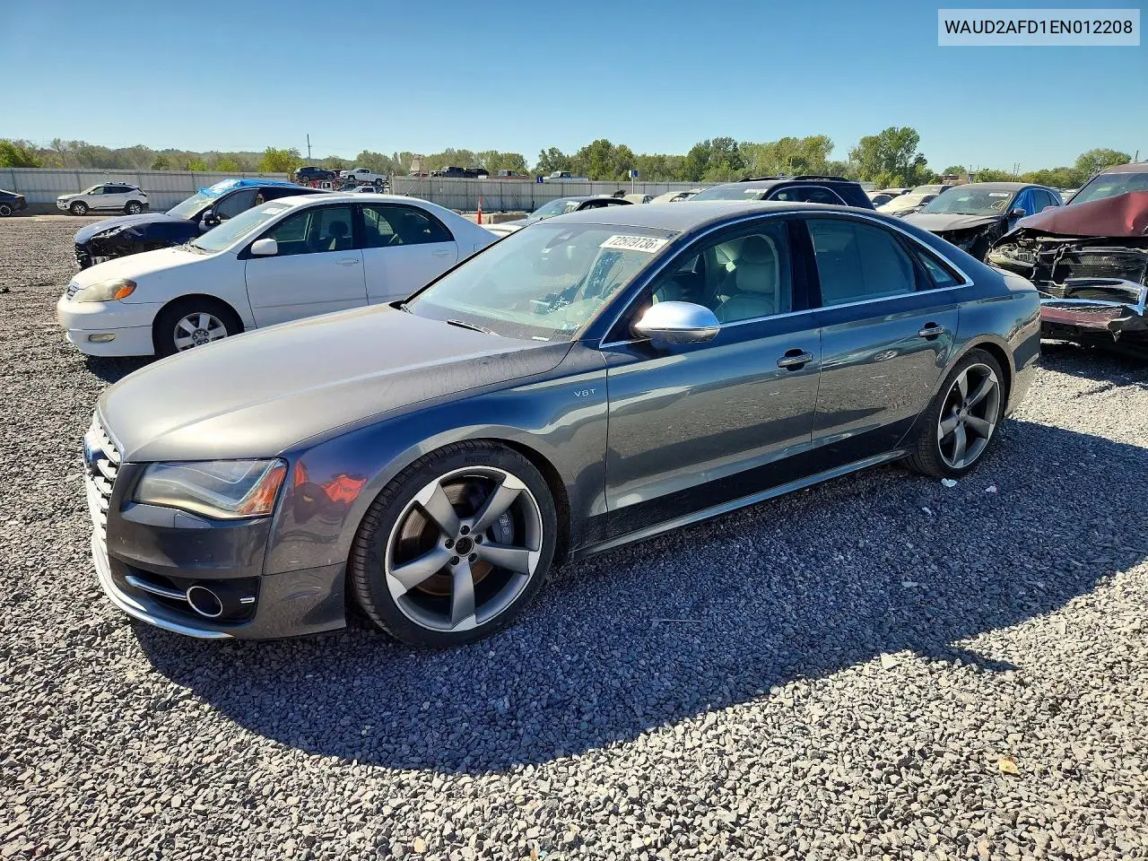 2014 Audi S8 Quattro VIN WAUD2AFD1EN012208 фото 1