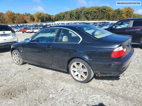 2002 BMW 3 Series 3 VIN WBABN33402PG59748 фото 2