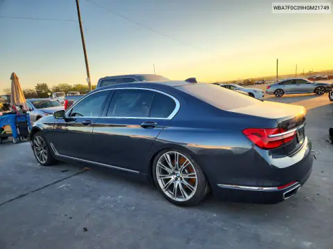 WBA7F0C39HGM21749 — 2017 BMW 7ER, photo 2 from Copart 26.10.2026, Front end