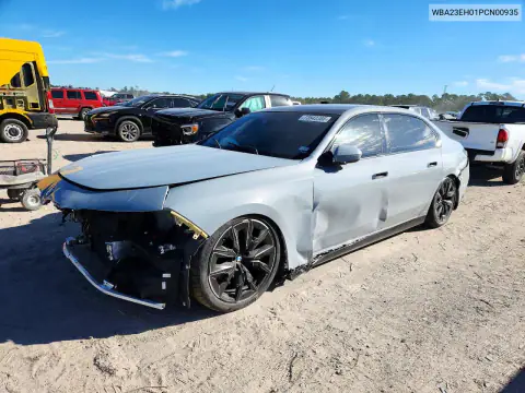 WBA23EH01PCN00935 — 2023 BMW 7ER, წინა ნაწილი, ფოტოები შეკეთებამდე