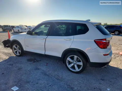 5UXWZ7C39H0X39361 — 2017 BMW X3, zdjęcie 2 z Copart, Przód