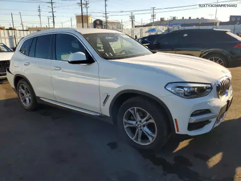 5UXTY3C04M9E94482 — 2021 BMW X3, photo 4 from Copart, Rear end