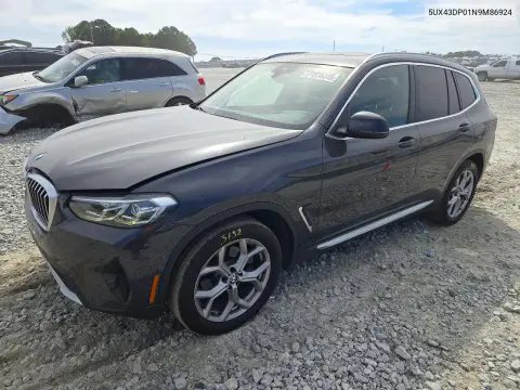 5UX43DP01N9M86924 — 2022 BMW X3, Боковая часть, фото до ремонта