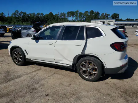 2022 BMW X3 xDrive30I VIN 5UX53DP03N9K58430 фото 2