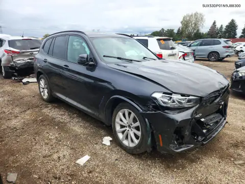 5UX53DP01N9J88300 — 2022 BMW X3, ფოტო 4, Copart, წინა ნაწილი