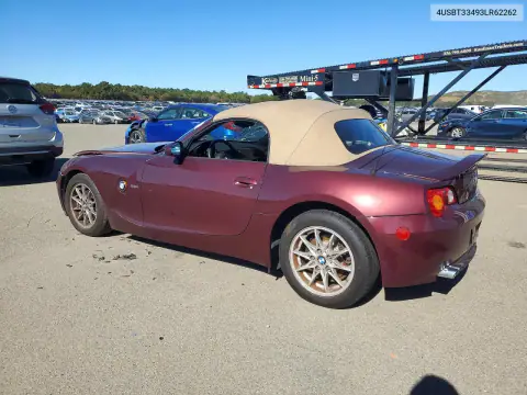 4USBT33493LR62262 — 2003 BMW Z4, photo 2 from Copart 26.10.2026, Front end