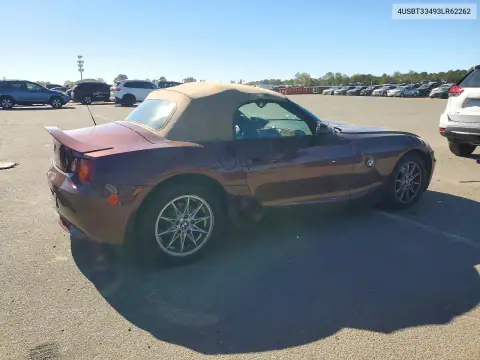 4USBT33493LR62262 — 2003 BMW Z4, photo 3 from Copart 26.10.2026, Front end