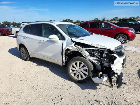 LRBFXCSA9KD008010 — 2019 Buick Envision, ფოტო 4, Copart, წინა ნაწილი