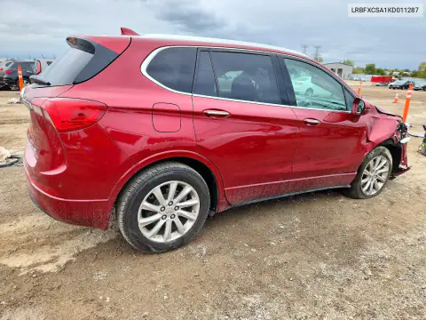 LRBFXCSA1KD011287 — 2019 Buick Envision, фото 3 с аукциона Copart, ПЕРЕДНЯЯ ЧАСТЬ