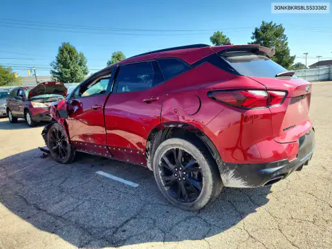 3GNKBKRS8LS533382 — 2020 Chevrolet Blazer, zdjęcie 2 z Copart, Uszkodzenia dookoła