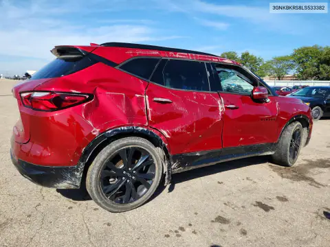 3GNKBKRS8LS533382 — 2020 Chevrolet Blazer, zdjęcie 3 z Copart, Uszkodzenia dookoła