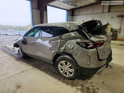 3GNKBHR40MS519014 — 2021 Chevrolet Blazer, photo 2 from Copart, Rollover