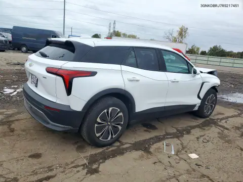 3GNKDBRJ7RS217451 — 2024 Chevrolet Blazer, foto 3 de Copart, Parte delantera