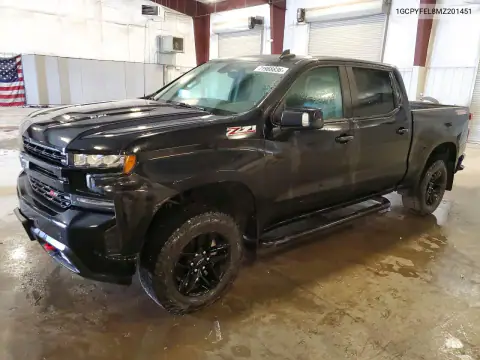 1GCPYFEL8MZ201451 — 2021 Chevrolet Silverado, წინა ნაწილი, ფოტოები შეკეთებამდე