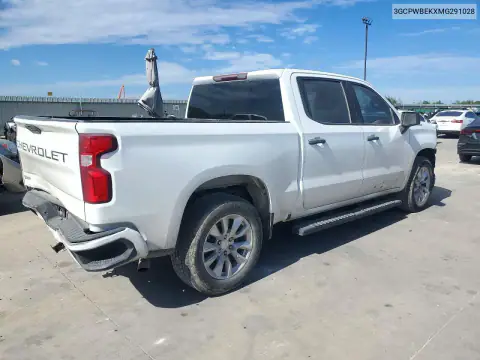 3GCPWBEKXMG291028 — 2021 Chevrolet Silverado, photo 3 from Copart, Front end