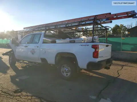 1GC2YLE70NF206447 — 2022 Chevrolet Silverado, photo 2 from Copart, Biohazard / chemical
