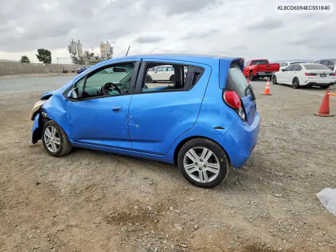2014 Chevrolet Spark 1Lt VIN KL8CD6S94EC551840 фото 2
