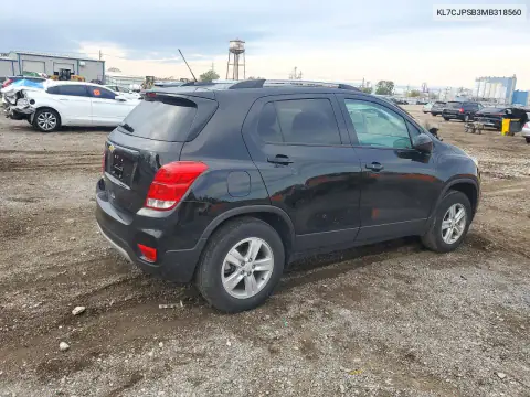 KL7CJPSB3MB318560 — 2021 Chevrolet TRAX, photo 3 from Copart, Side