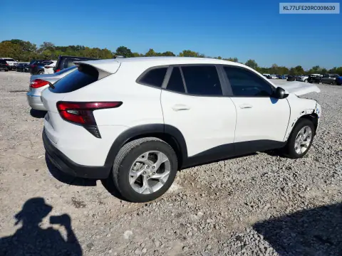 KL77LFE20RC008630 — 2024 Chevrolet TRAX, фото 3 с аукциона Copart, ПЕРЕДНЯЯ ЧАСТЬ